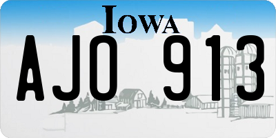 IA license plate AJO913