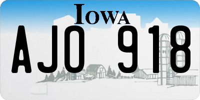 IA license plate AJO918