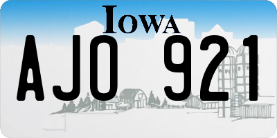 IA license plate AJO921