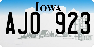 IA license plate AJO923