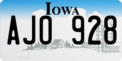 IA license plate AJO928