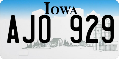 IA license plate AJO929