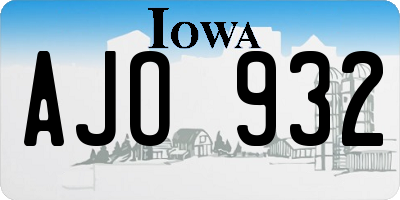 IA license plate AJO932