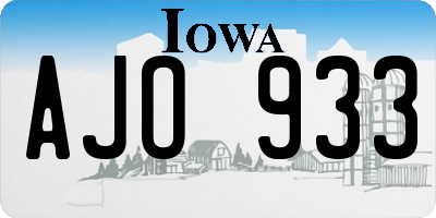 IA license plate AJO933
