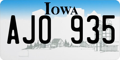 IA license plate AJO935