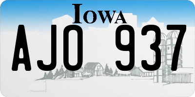 IA license plate AJO937