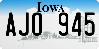 IA license plate AJO945