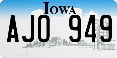 IA license plate AJO949