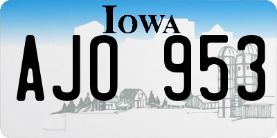 IA license plate AJO953