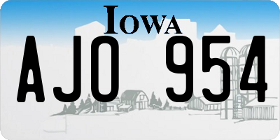 IA license plate AJO954