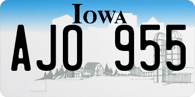 IA license plate AJO955