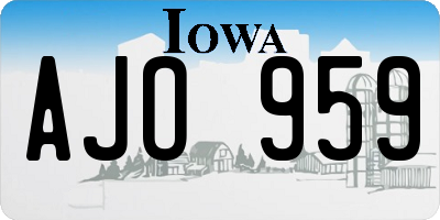 IA license plate AJO959