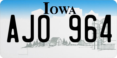 IA license plate AJO964