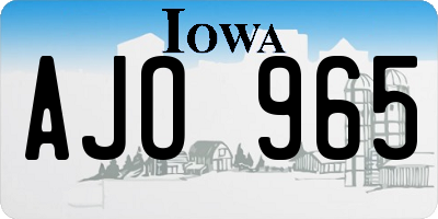 IA license plate AJO965