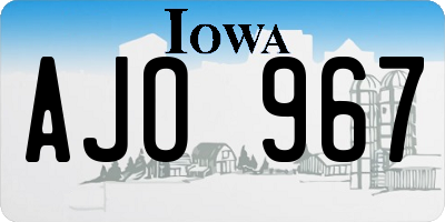 IA license plate AJO967