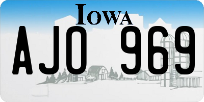 IA license plate AJO969