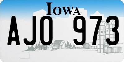 IA license plate AJO973