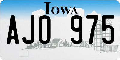 IA license plate AJO975