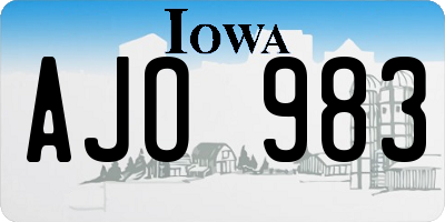 IA license plate AJO983
