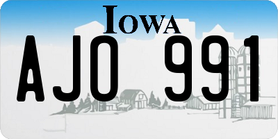IA license plate AJO991