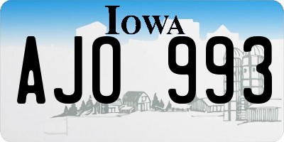 IA license plate AJO993