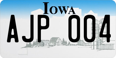 IA license plate AJP004
