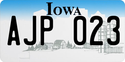 IA license plate AJP023