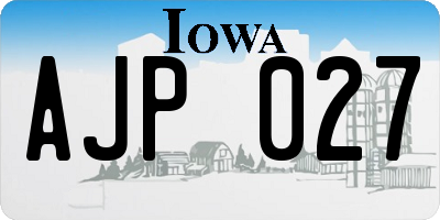 IA license plate AJP027