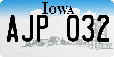 IA license plate AJP032