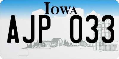 IA license plate AJP033