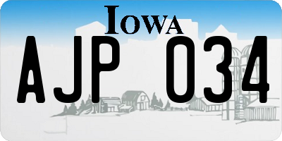 IA license plate AJP034