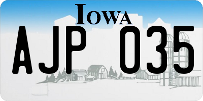 IA license plate AJP035