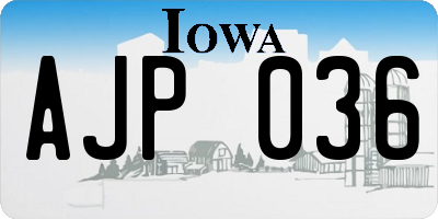IA license plate AJP036