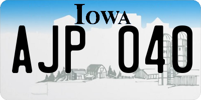 IA license plate AJP040