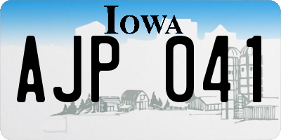 IA license plate AJP041