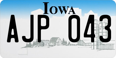 IA license plate AJP043