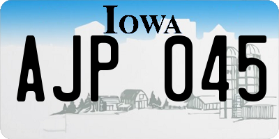 IA license plate AJP045