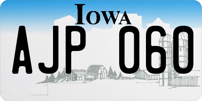 IA license plate AJP060