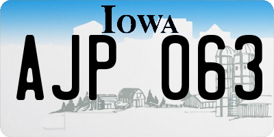 IA license plate AJP063