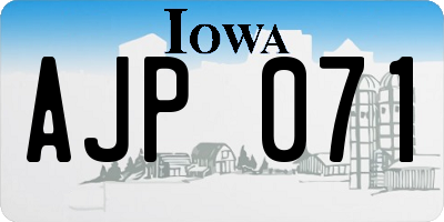 IA license plate AJP071