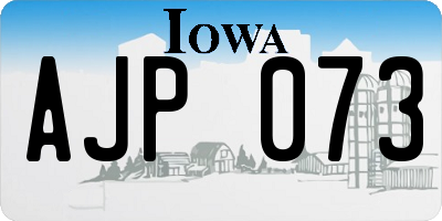 IA license plate AJP073