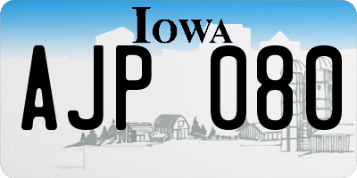 IA license plate AJP080