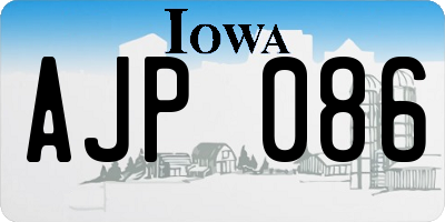 IA license plate AJP086