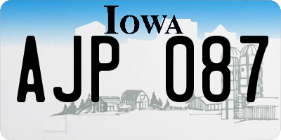 IA license plate AJP087