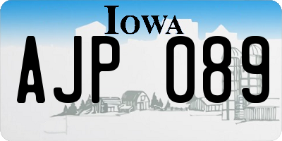 IA license plate AJP089