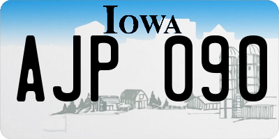 IA license plate AJP090