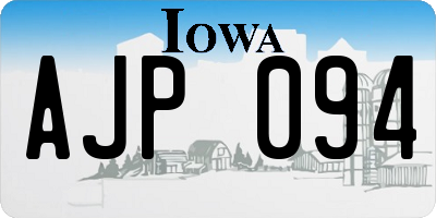 IA license plate AJP094