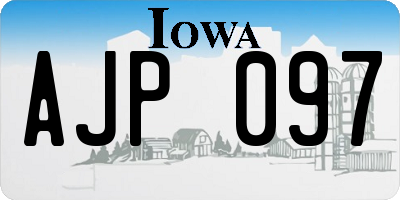 IA license plate AJP097