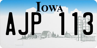 IA license plate AJP113