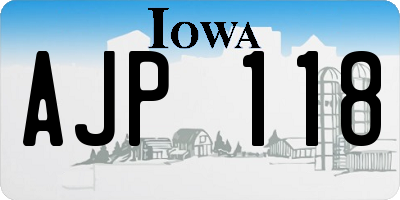 IA license plate AJP118